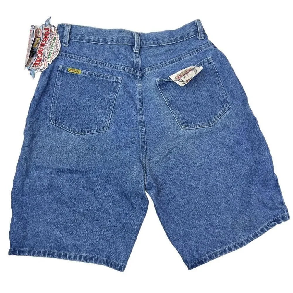Vintage International JORDACHE Jean Shorts High Rise Blue Denim 9” inseam 14 NWT